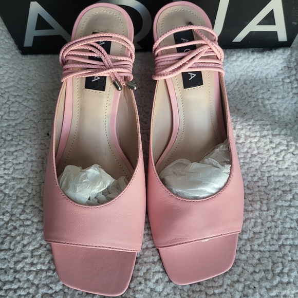 Aqua Womens Lunay Leather Open Toe Dress Sandals 7 B - Picture 2 of 10